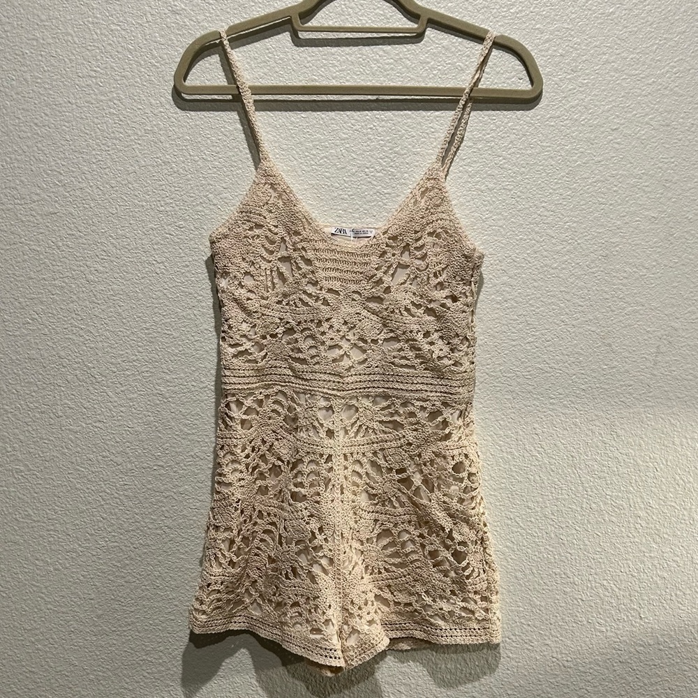 Beige Knit Romper